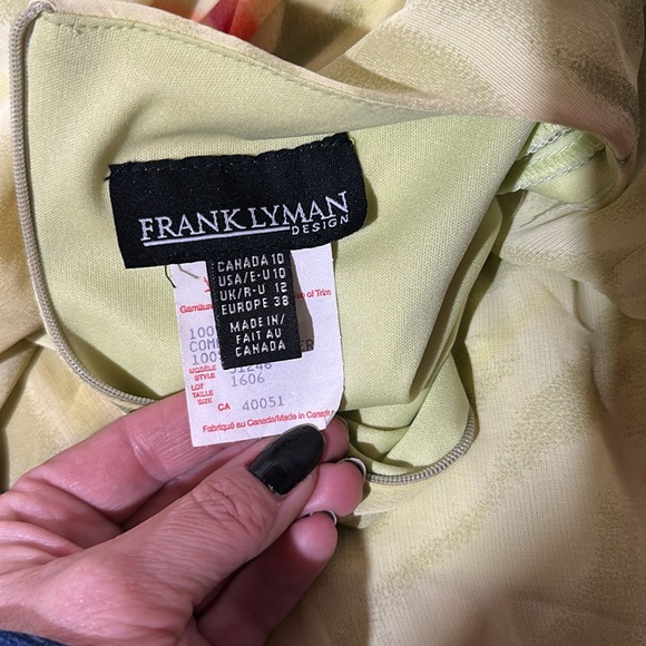 NWT Vintage 80s Frank Lyman Design Green Floral Midi Dress - Picture 10 of 12